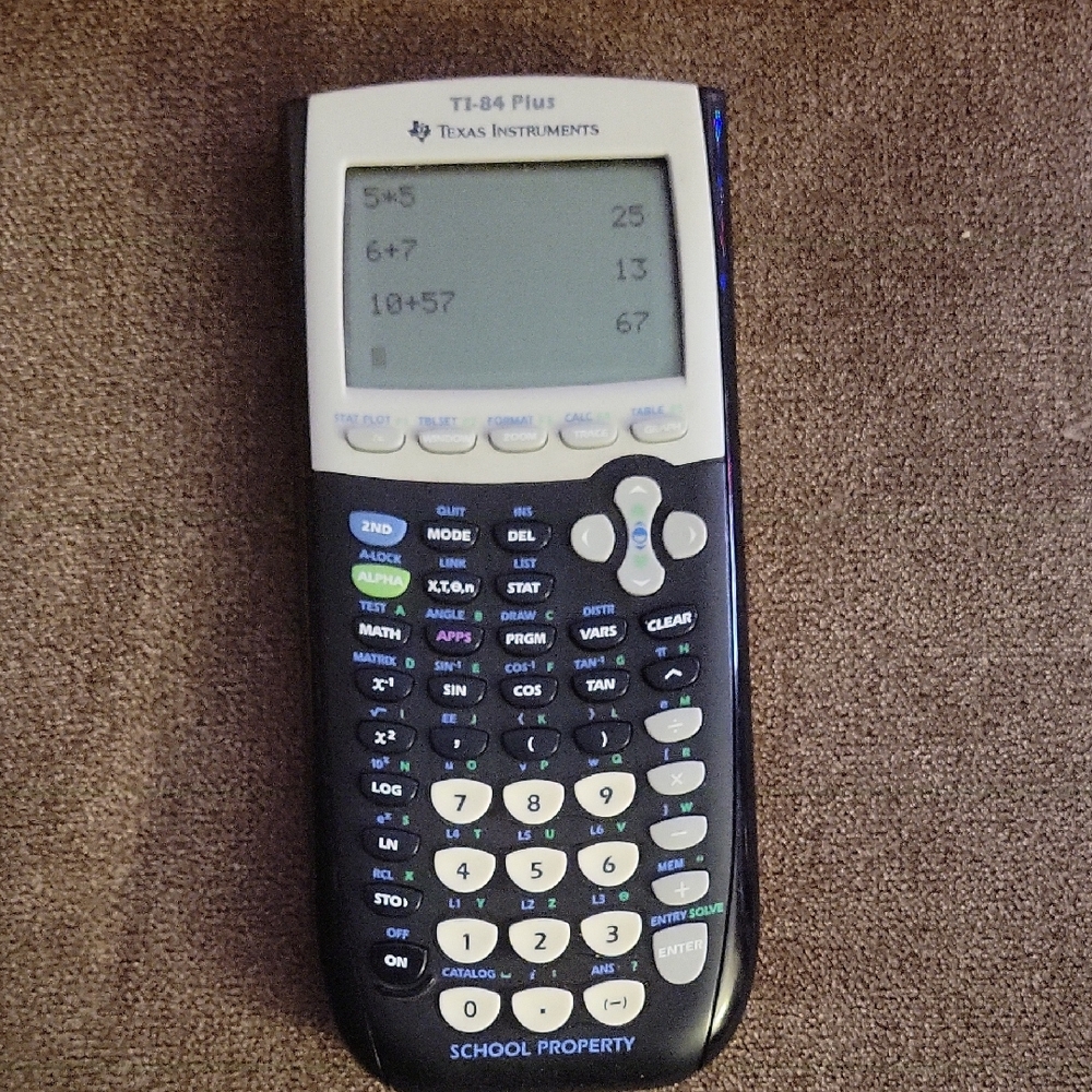 Texas Instruments TI-84 Plus Black and White Calculator